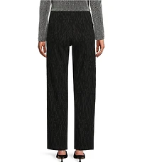 Intro Petite Size Flocked Love The Fit Tummy Control Straight Leg Pull-On Pants