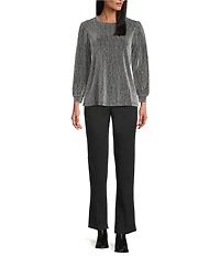 Intro Petite Size Freedom Denim Straight Leg Crystal Detail Pull-On Jeans