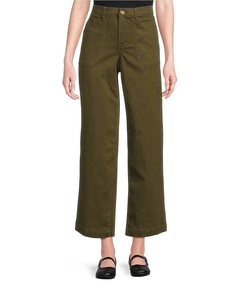 Intro Petite Size Kendall Solid Relaxed Cropped Pants