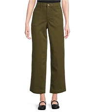 Intro Petite Size Kendall Solid Relaxed Cropped Pants