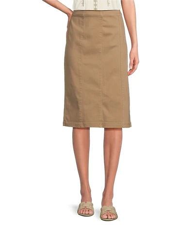 Intro Petite Size Nia Denim Tummy Control Waist Pull-On Pencil Skirt