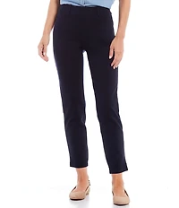 Intro Petite Size Stella Double Knit Slim Straight Leg Pull-On Pants