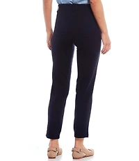 Intro Petite Size Stella Double Knit Slim Straight Leg Pull-On Pants