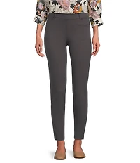 Intro Petite Size Stella Double Knit Slim Straight Leg Pull-On Pants