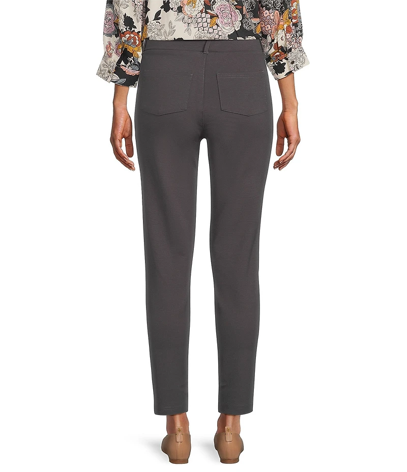 Intro Petite Size Stella Double Knit Slim Straight Leg Pull-On Pants