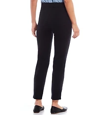 Intro Petite Size Stella Double Knit Slim Straight Leg Pull-On Pants