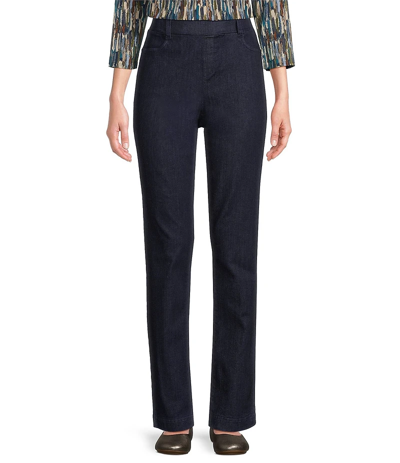 Intro Petite Size Stella Straight Leg Pull-On Denim Pants