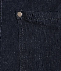 Intro Petite Size Tummy Control Grommet Tab Hem Denim Pull-On Bermuda Shorts
