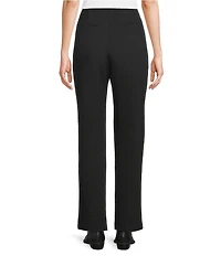 Intro Petite Size Veronica Double Knit Pintuck Straight Leg Pull-On Pants