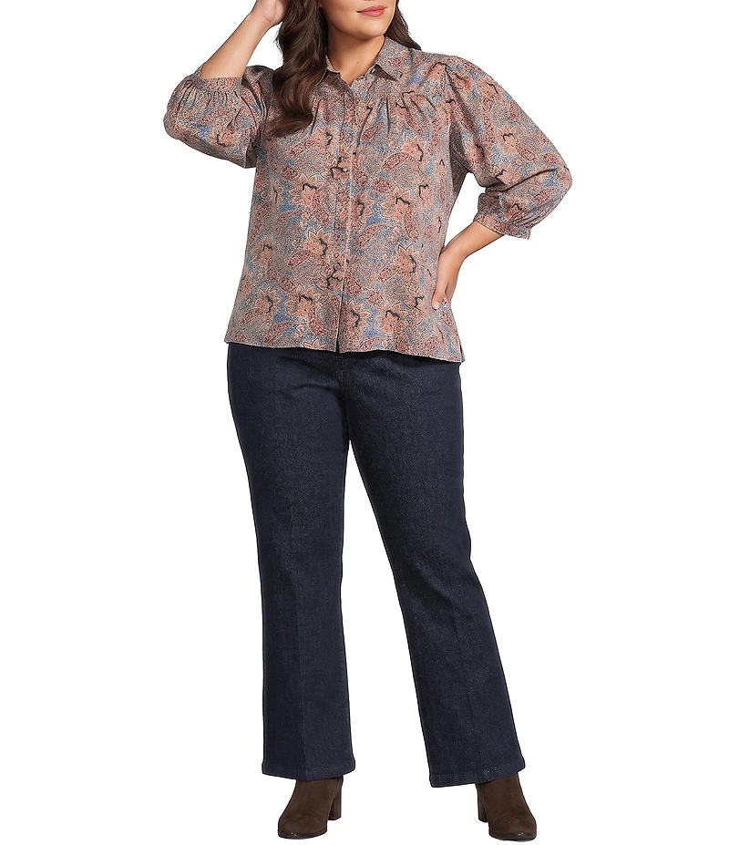 Intro Plus Size Bella Freedom Denim Pull-On Baby Boot Leg Pants