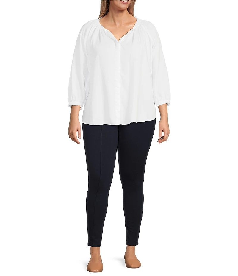 Intro Plus Size Bella Solid Double Knit Slim Her Leggings