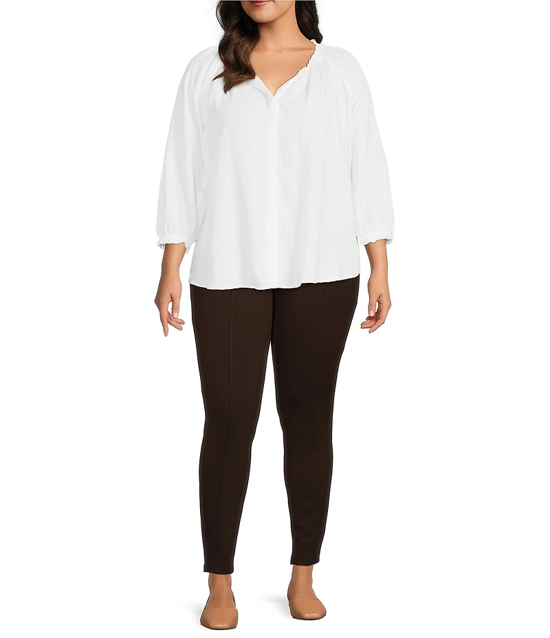 Intro Plus Size Bella Solid Double Knit Slim Her Leggings
