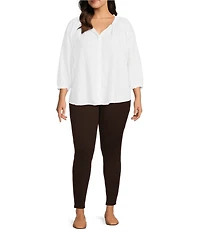 Intro Plus Size Bella Solid Double Knit Slim Her Leggings