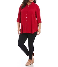 Intro Plus Size Bella Solid Double Knit Slim Her Leggings