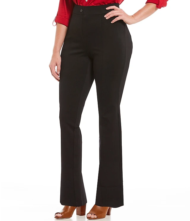 Intro Plus Size Bella Solid Double Knit Slim Hem Straight Leg Pants |  Liberty Center