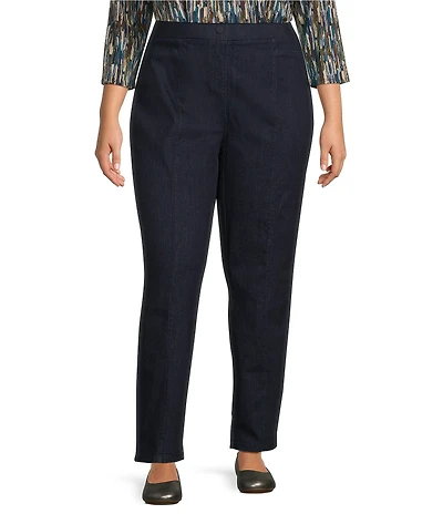 Intro Plus Size Bella Straight Leg Pull-On Denim Pants