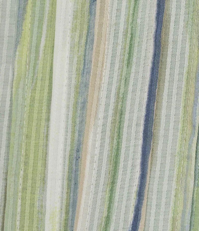 Intro Plus Size Bok Choy Pleated Button Front Blouse