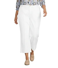 Intro Plus Size Carrie Slub Stretch Tummy Control Wide Leg Pants