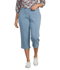 Intro Plus Size Dahlia Freedom Denim Capri Pull-On Pants