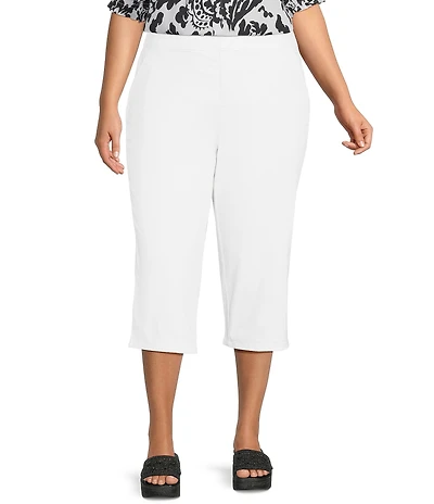 Intro Plus Size Dahlia Freedom Denim Capri Pull-On Pants