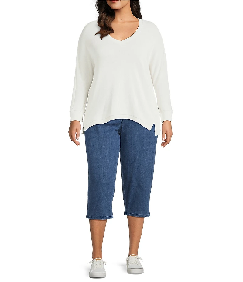 Intro Plus Size Dahlia Freedom Denim Capri Pull-On Pants