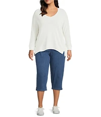 Intro Plus Size Dahlia Freedom Denim Capri Pull-On Pants