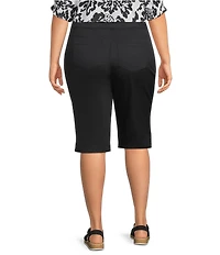 Intro Plus Size Dahlia Solid Denim Pull-On Tummy Control Skimmer Short