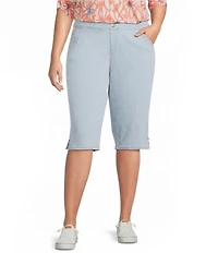 Intro Plus Size Dahlia Solid Pull-On Skimmer Denim Shorts