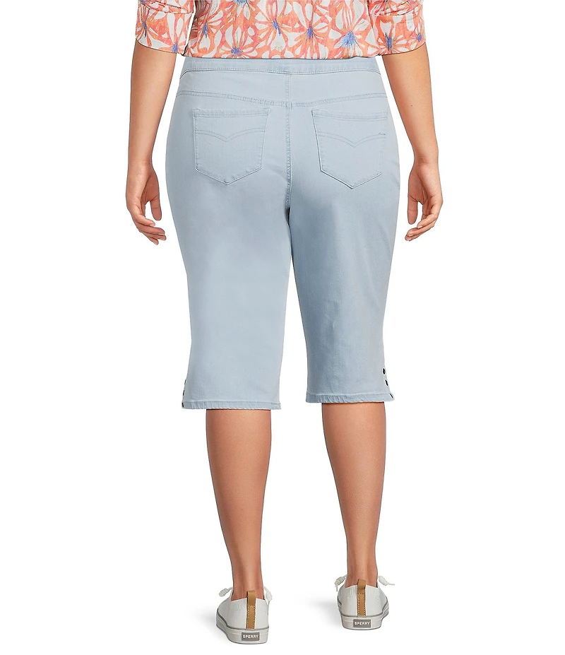 Intro Plus Size Dahlia Solid Pull-On Skimmer Denim Shorts