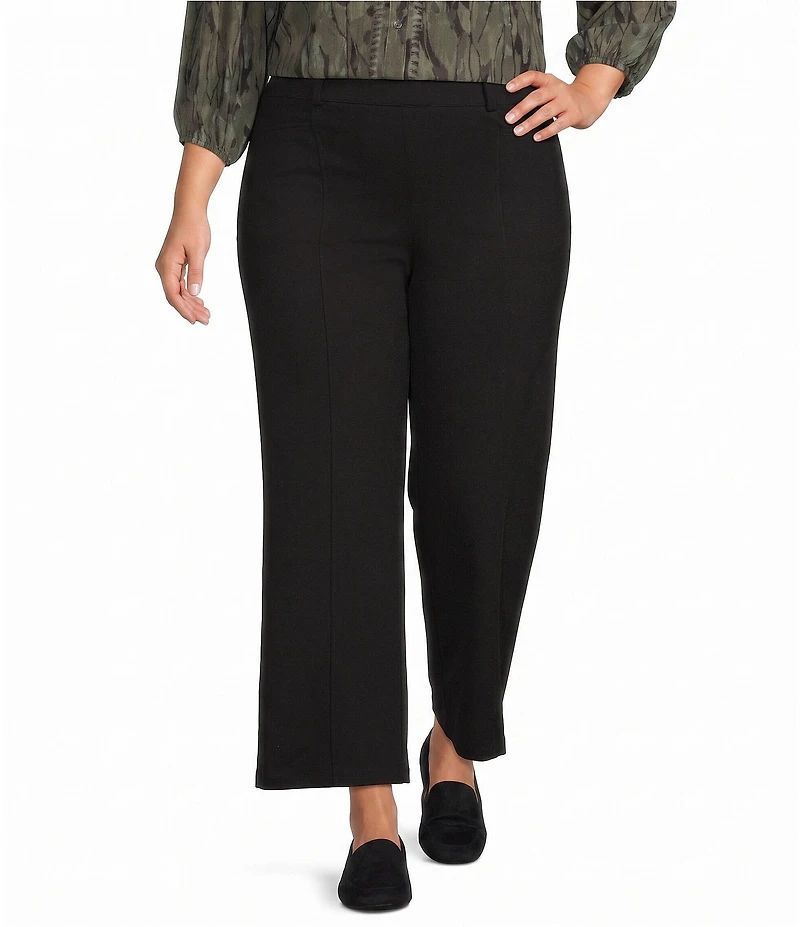 Intro Plus Size Dallas Double Knit Ankle Length Wide Leg Pants