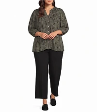 Intro Plus Size Dallas Double Knit Ankle Length Wide Leg Pants