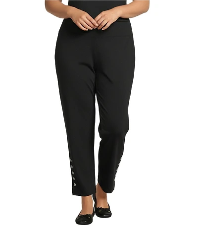 Intro Plus Size Double Knit Straight Leg Traveler Pull-On Ankle Pants