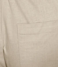 Intro Plus Size Elara Embroidered Hem Drawstring Tie Pull-On Capri Pants