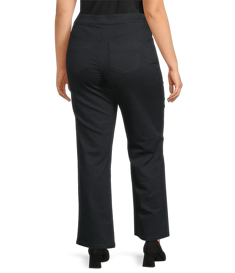 Intro Plus Size Freedom Denim Straight Leg Crystal Detail Pull-On Jeans