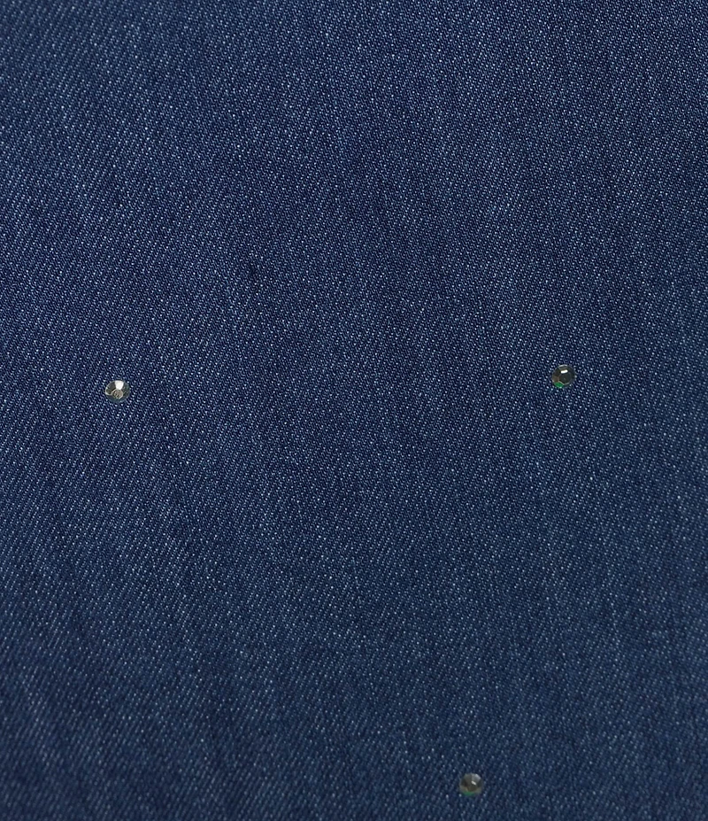 Intro Plus Size Freedom Denim Straight Leg Silver Crystal Detail Pull-On Jeans