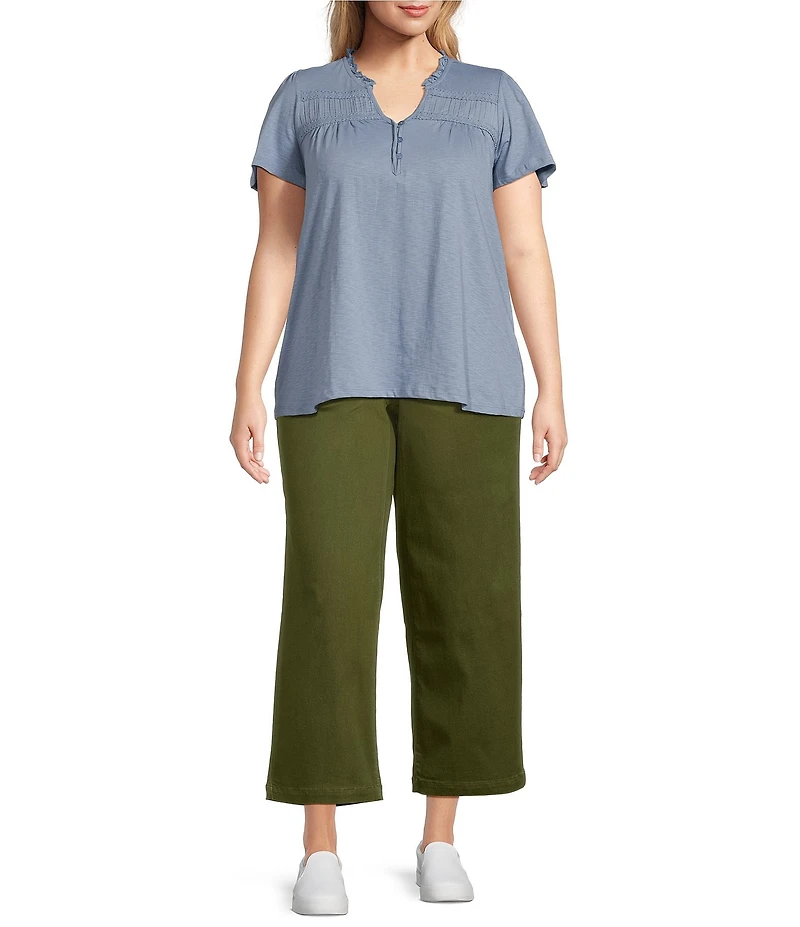 Intro Plus Size Kendall Solid Relaxed Cropped Pants