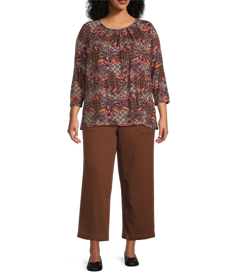 Intro Plus Size Kendall Solid Relaxed Cropped Pants