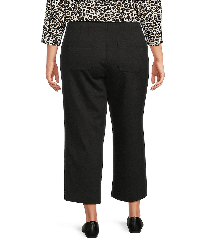 Intro Plus Size Mae Double Knit Relaxed Pull-On Cropped Pants