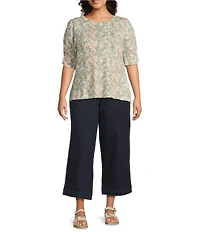 Intro Plus Size Mae Relaxed Pull-On Crop Pants