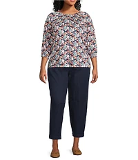 Intro Plus Size Sidney Crop Barrel Leg Denim Pants