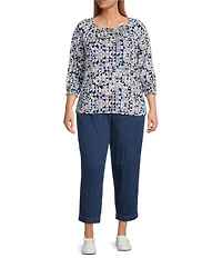 Intro Plus Size Sidney Crop Barrel Leg Denim Pants