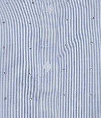 Intro Plus Size Stripe Crystal Embellished Front Long Roll-Tab Sleeve Button Front Shirt