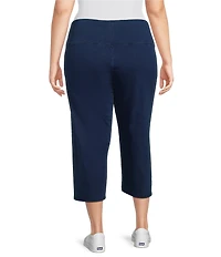 Intro Plus Size Teri Love the Fit Knit Straight Leg Tummy Control Capri Leggings