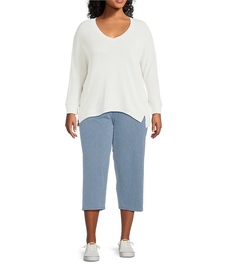 Intro Plus Size Teri Love the Fit Straight Pull-On Knit Denim Leggings