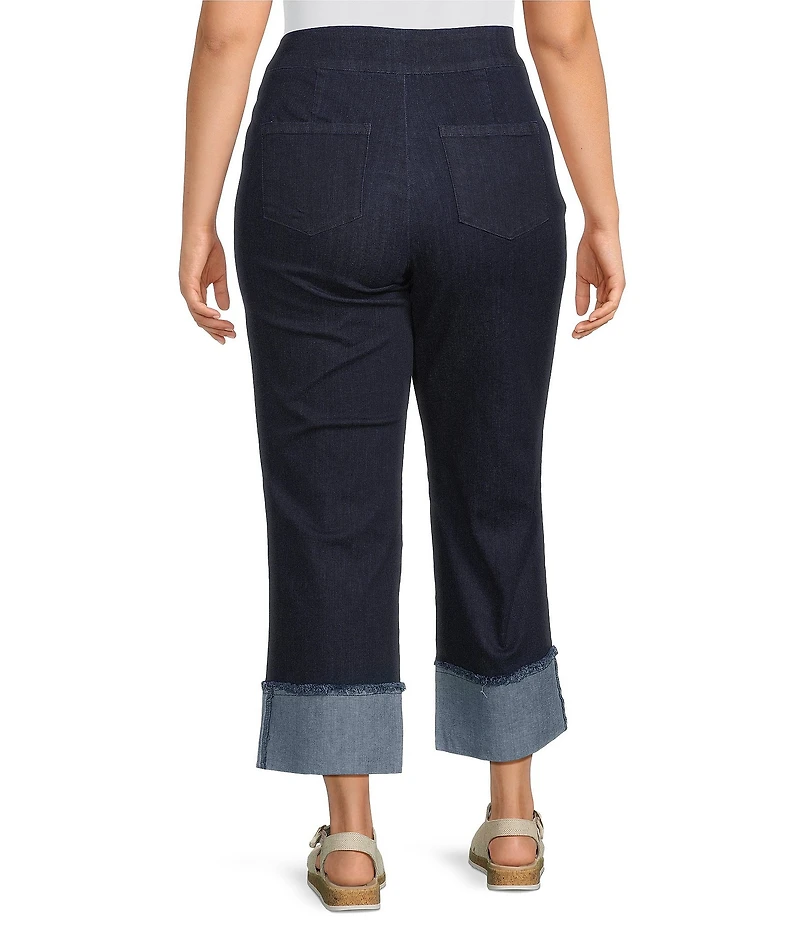 Intro Plus Size Valerie Wide Cuff Pull-On Denim Pants