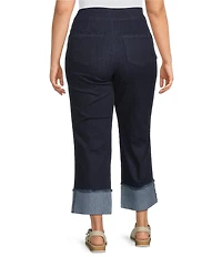Intro Plus Size Valerie Wide Cuff Pull-On Denim Pants