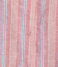 Intro Plus Size Woven Stripe Point Collar Sleeveless Button-Front Tie Hem Shirt