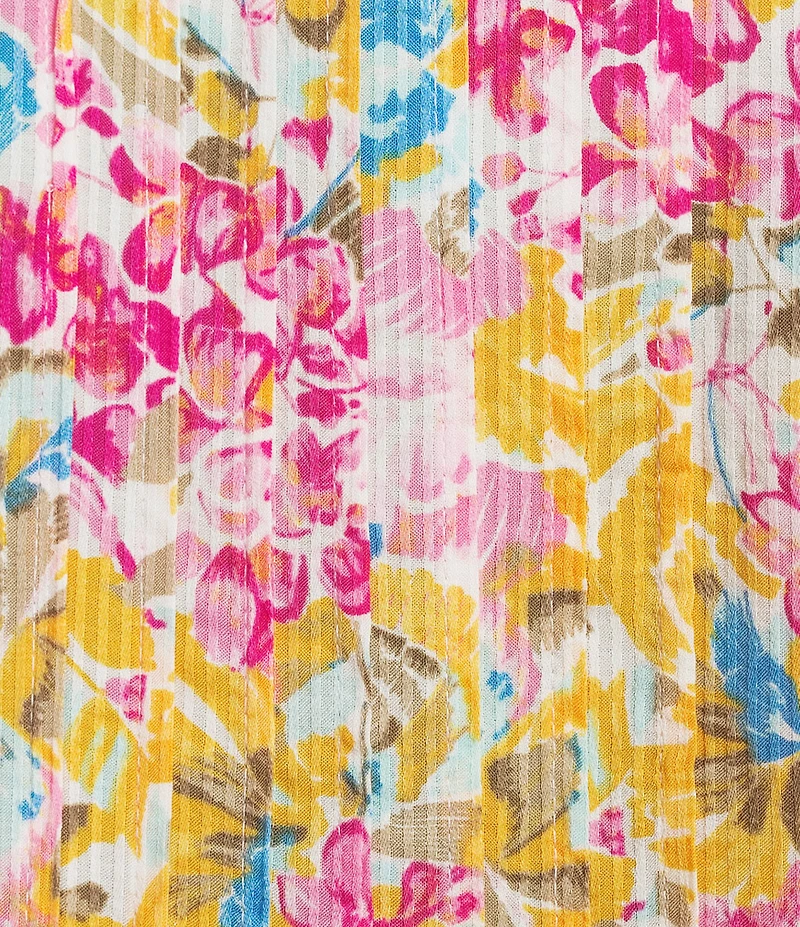 Intro Rapture Rose Pleated Button-Front Blouse