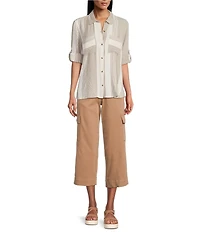 Intro Rib Knit Pheobe Pull-On Cargo Capri Pants