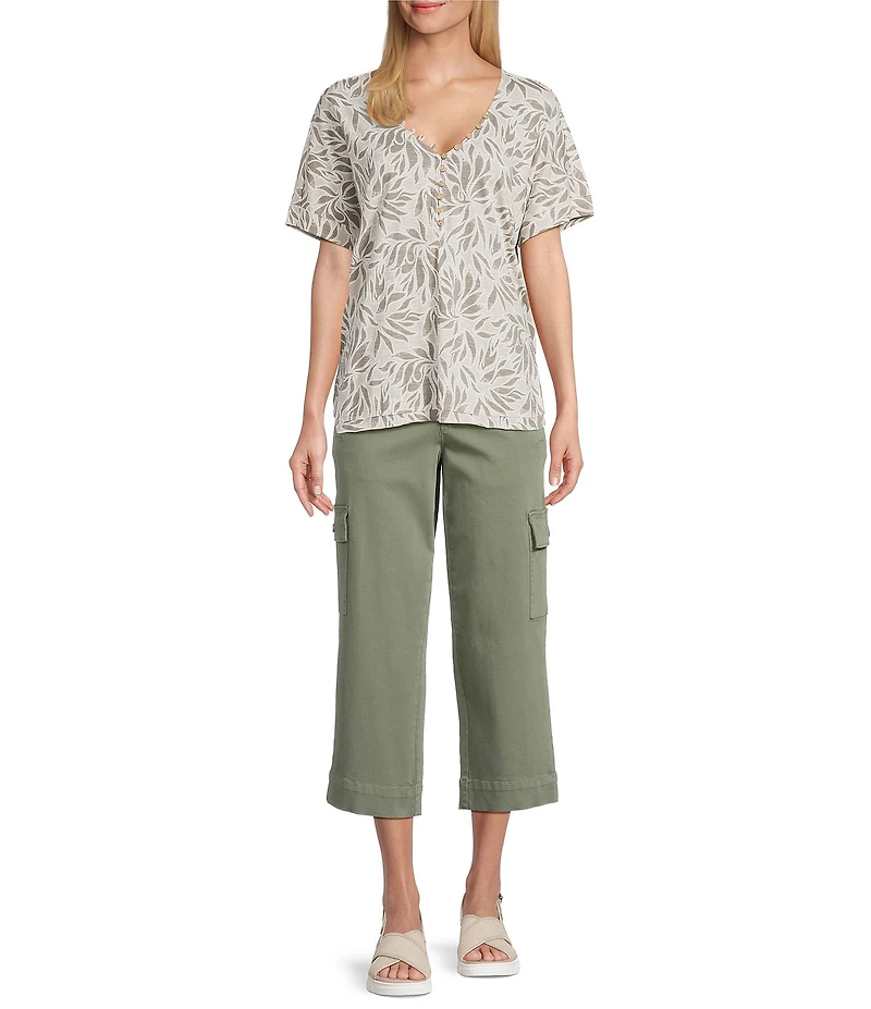 Intro Rib Knit Pheobe Pull-On Cargo Capri Pants
